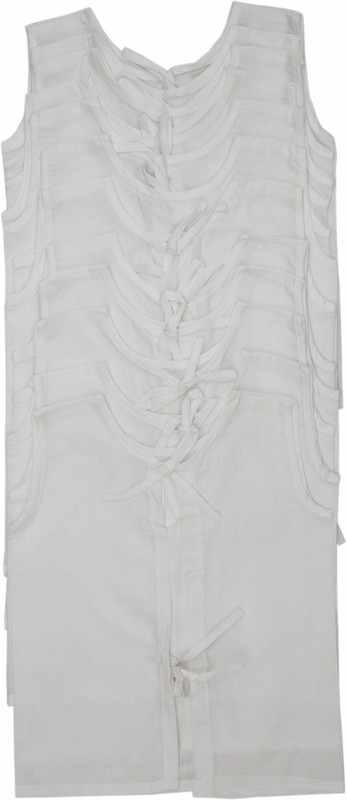 Belle Girl 100% Cotton Jabla With Back Dori White 12 Pcs(White)
