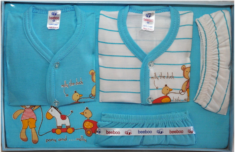 Jhankhi Jhankhi New Born Gift Set Premium 5 pcs Blue 0-3 Months(Blue)
