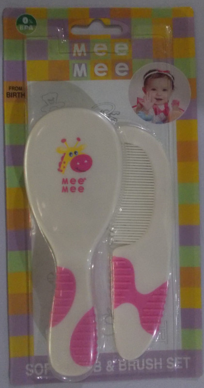 MeeMee Soft Comb & Brush Set(Pink)