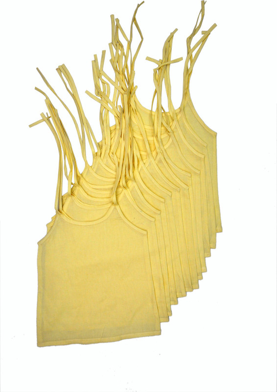 Belle Girl 100% Cotton Jabla With Camisole Shoulder Strip Yellow 12 Pcs(Yellow)