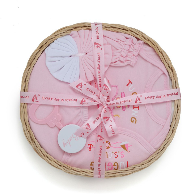 Stuff Jam 7 Piece Gift Set for 0 to 1 Years(Pink)