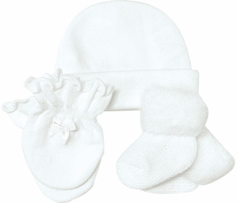 Playette Cap Mitten & Sock Set(White)