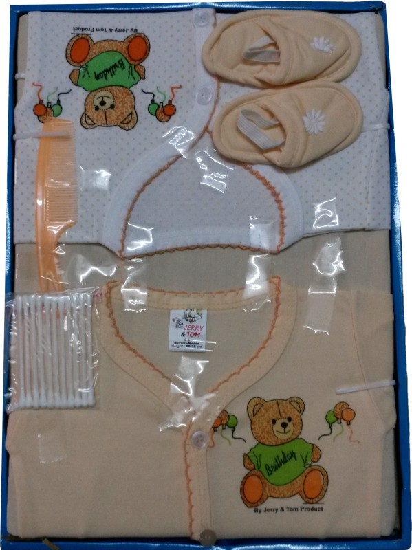 Jerry & Tom 7 Pcs Peach Baby Combo Gift Set(Peach)