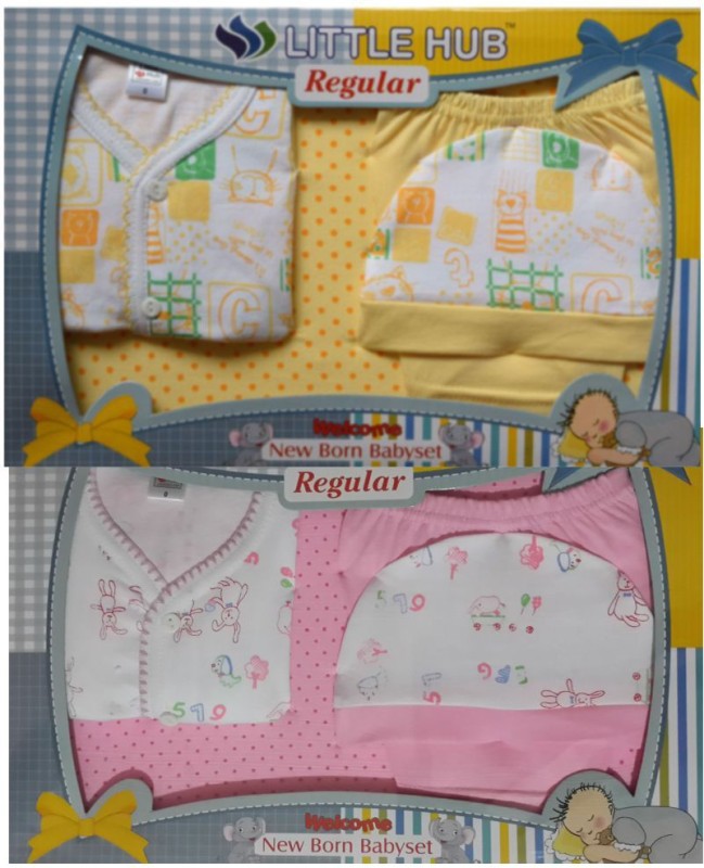 Little Hub New Born Baby Clothes Gift Set Pack(Pink, Yellow)