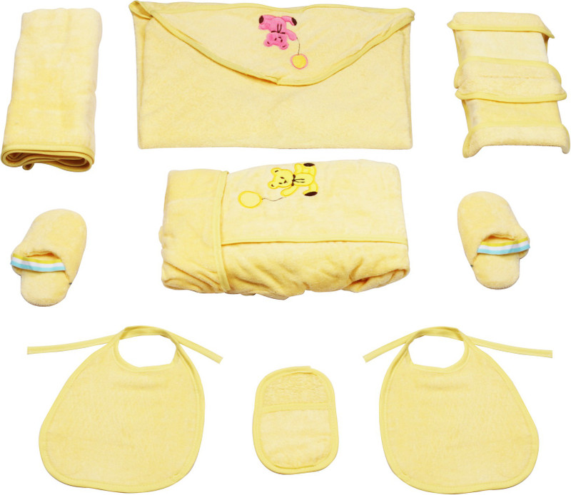 Belle Maison Baby Bath Robe Set (9Pcs.) 0-6 Month(Yellow)