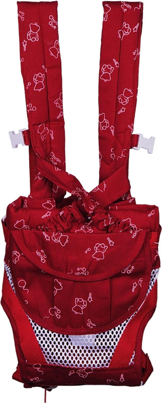 Chuan Que Teddy Print Baby Carrier(Red, Front Carry facing in)