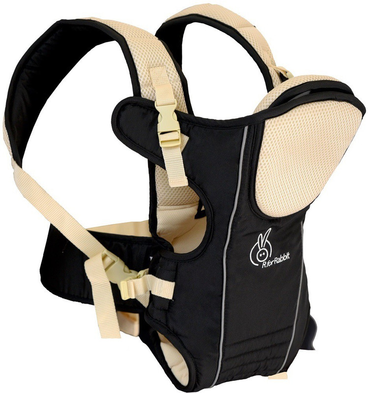 R for Rabbit Chubby Cheeks Baby Carrier(Black, Cream, Front Carry facing in)