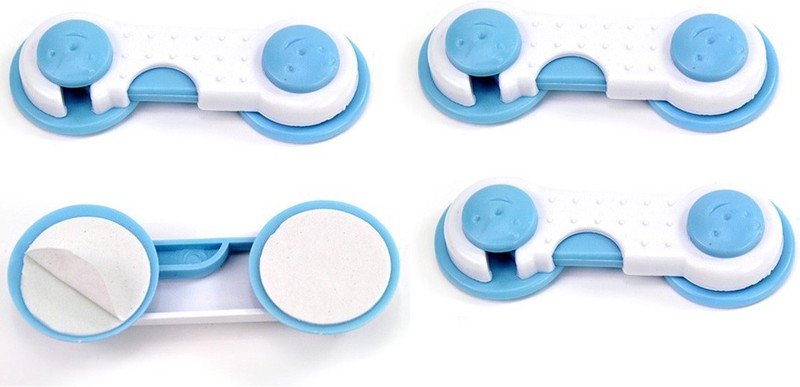 Kelu Kids Drawer Cupboard Cabinet Wardrobe Door Fridge Safety Lock 4 pieces(White, Blue)