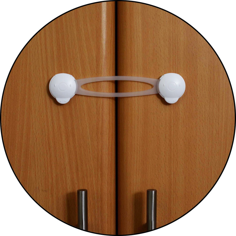 Safe-O-Kid High Quality, 2-Side Open Long Multi-Purpose Appliance Lock (Pack of 16)(White)