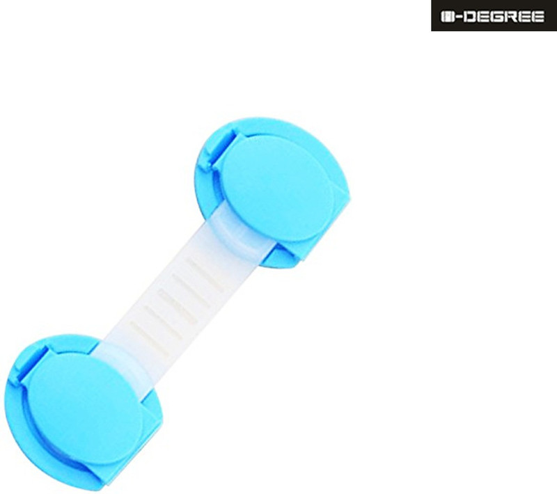 0-Degree Baby Safety Lock Latch for Drawer Kitchen Cupboard Machine Refrigerator fridge for Child Infant Toddler (1 pcs, Blue Plastic)(Blue, Translucent)