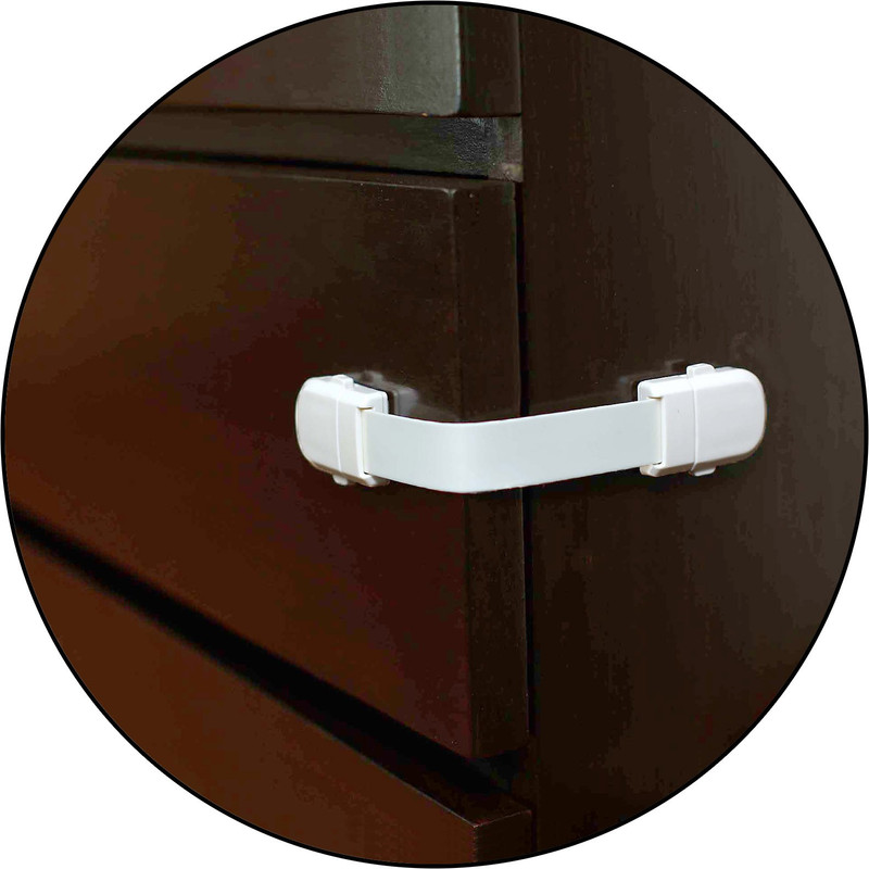 Safe-O-Kid Flexible, 2-Side Open, Elegant Long Multi-Purpose Child Safety Lock (Pack of 1)(White)