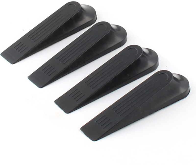 Sukot 4 PCs Door Stop Stoppers Wedge Prevent Doors Slamming Finger Protector(Black)