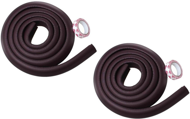 0-Degree Premium Baby Safety Furniture Edge Cushion Corner cover Guard 2 meter tape strip as Infant child toddler Protector (2 piece)(Brown)