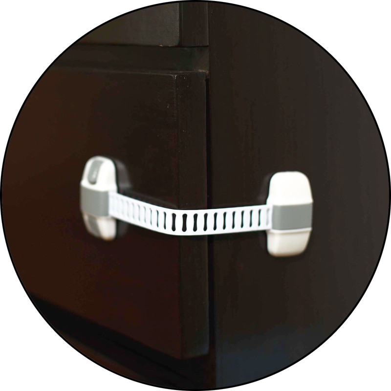 Safe-O-Kid High Quality, Adjustable Medium Multi-Purpose Child Safety Lock (Pack of 1)(WHITE & GREY)