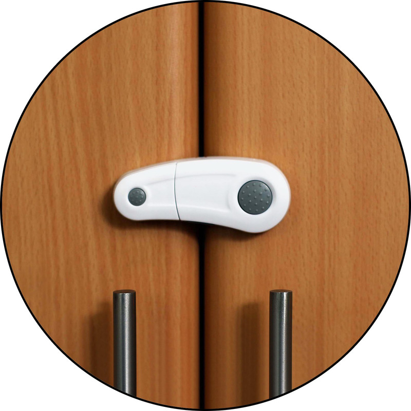 Safe-O-Kid High Quality, Durable, Elegant Child Safety Cabinet Lock (Pack of 8)(White)