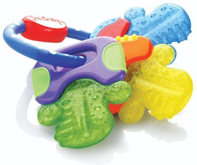 Nuby Icybite Hard/Soft Teething Keys Rattle(Multicolor)