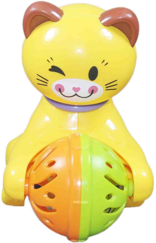Babysid Collections Cat Movable Yellow High Quality Key Type (12cm X12cm) Rattle(Yellow)
