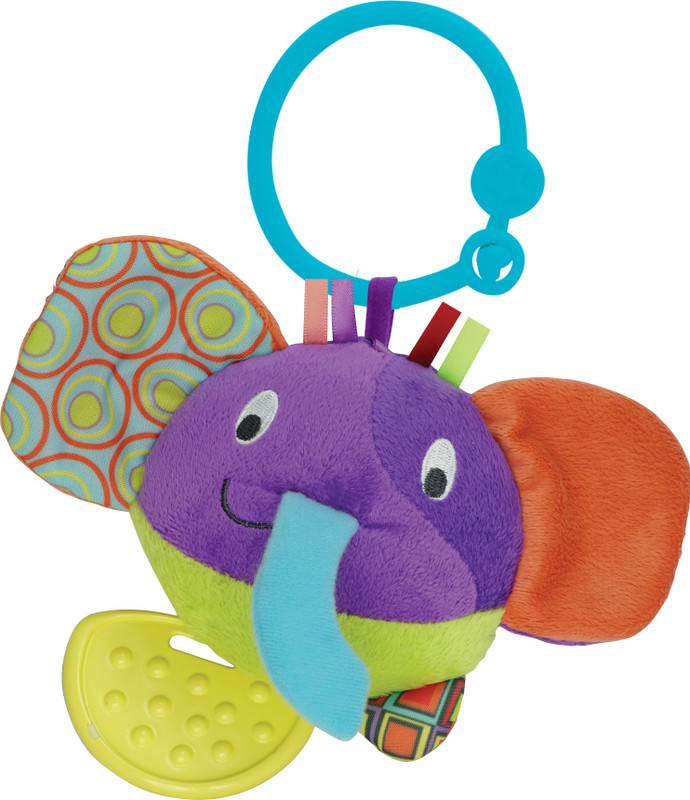 Winfun Little Pals Round Timber the Elephant Hand Rattle(Multicolor)