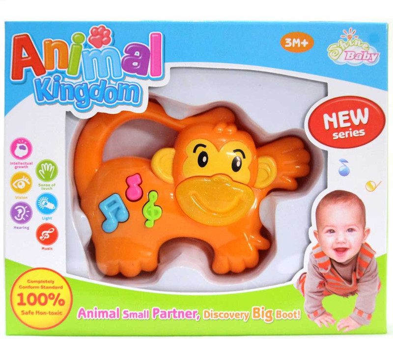 Rachna Animal Kingdom Monkey 01 Musical Rattle(Orange)