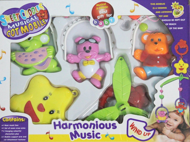 Smiles Creation Sweet Cuddle Cot Cradle Musical Rattle 6 Pc Set Rattle(Multicolor)