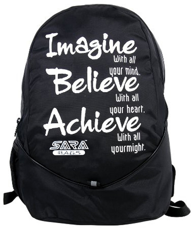 sara sara black school backpack Waterproof Multipurpose Bag(Black, 25 L)