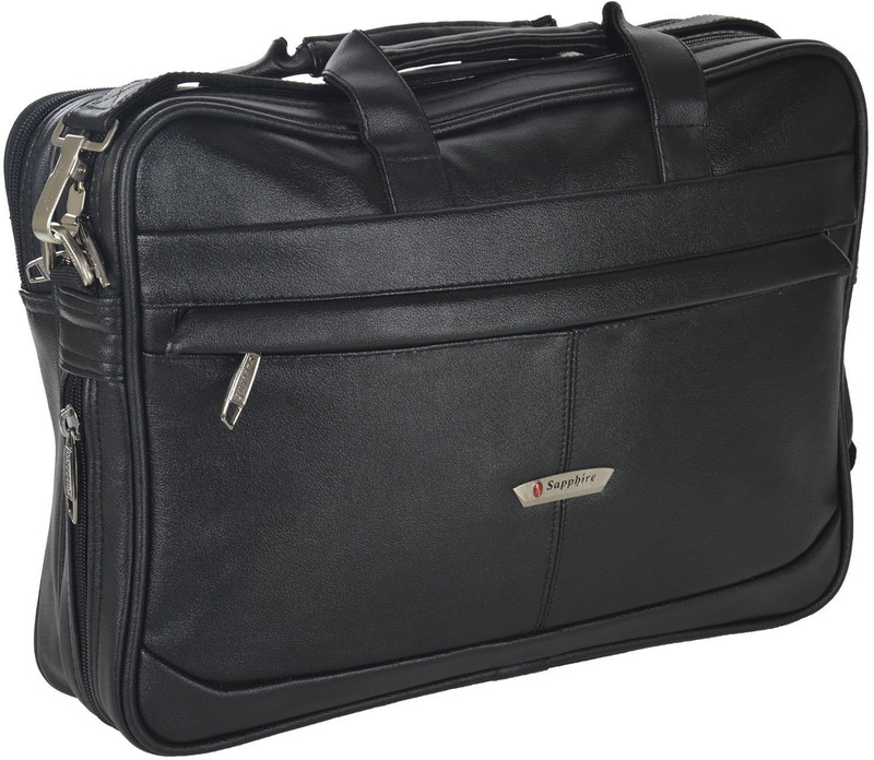 Sapphire 16 inch Expandable Laptop Messenger Bag(Black)