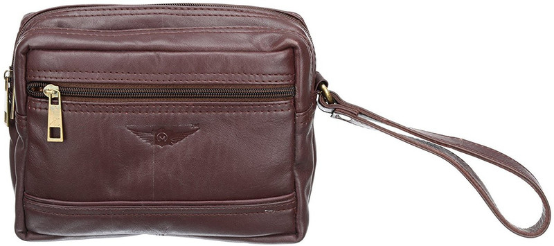 MASKINO Pecan Brown 100%Genuine Leathers cash bag by Maskino Leathers Waterproof Multipurpose Bag(Brown, 5 inch)