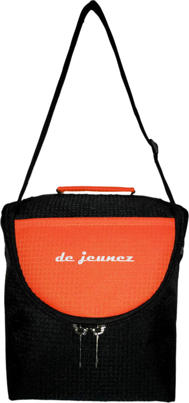de jeunez de jeunez-D3-Lunch Bag-Black with Orange Waterproof Lunch Bag(Black, Orange, 8 inch)