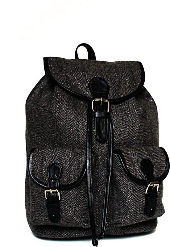 Shaun Design Woolen Herringbone Multipurpose Bag(Black, 6 L)