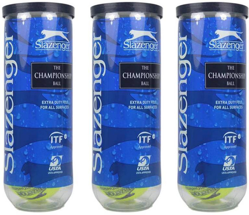 SLAZENGER Championship Tennis Ball(Standard, Pack of 3, Green)