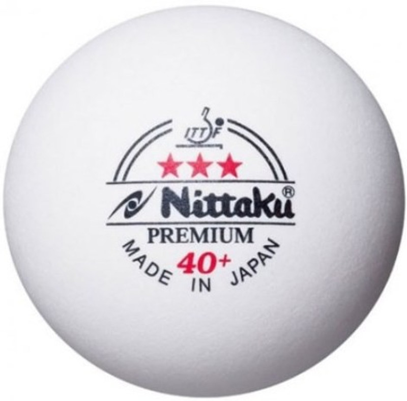 Nittaku Official 3* Premium Table Tennis Ball(Standard, Pack of 3, White)