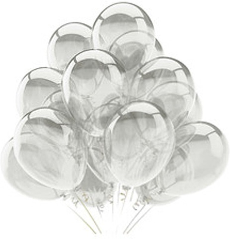 Nxt Gen Solid transparent clear balloons Balloon(White, Pack of 100)