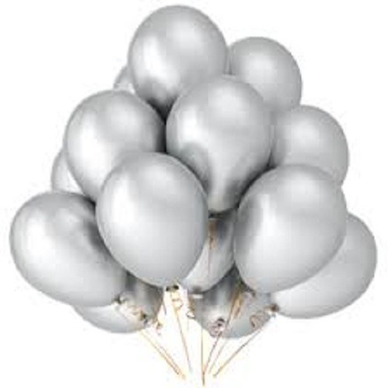 Awesomedaysin Solid MET3 Balloon(Silver, Pack of 50)