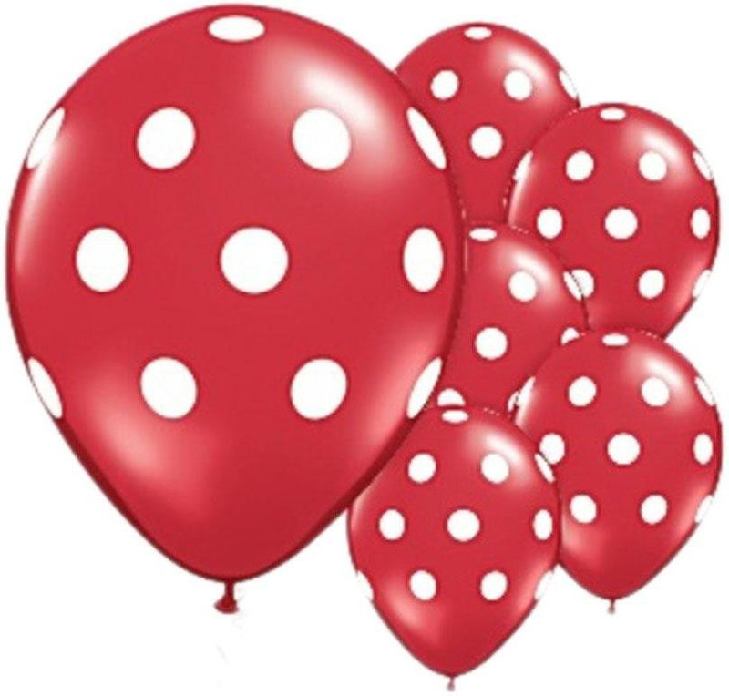 Homeshopeez Printed DOTRED-30 Balloon(Red, Pack of 30)