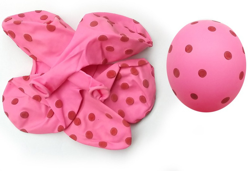 Polka Dot Printed Balloon Dot Balloon(Pink, Pack of 30)