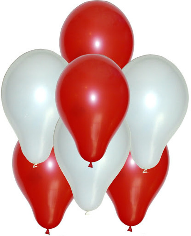 Tiger Solid 50162 Balloon(Red, White, Pack of 50)