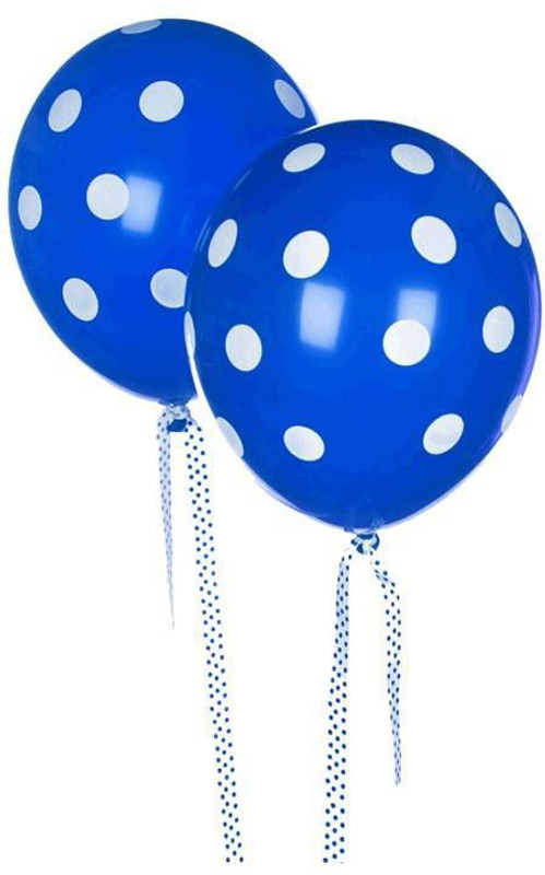 Homeshopeez Printed DOT-BLUE-30 Balloon(Blue, Pack of 30)