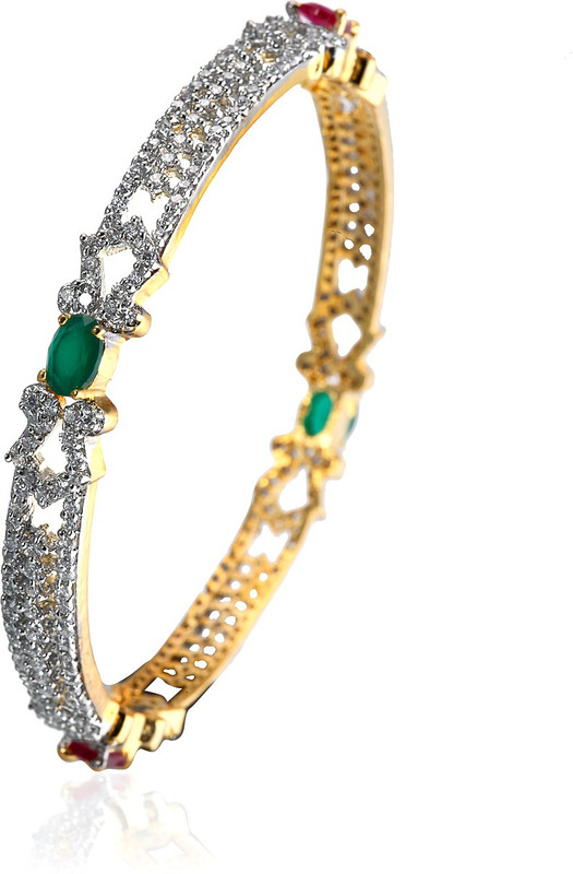 Alysa Silver, Copper, Brass Ruby Rhodium, Gold-plated Bangle