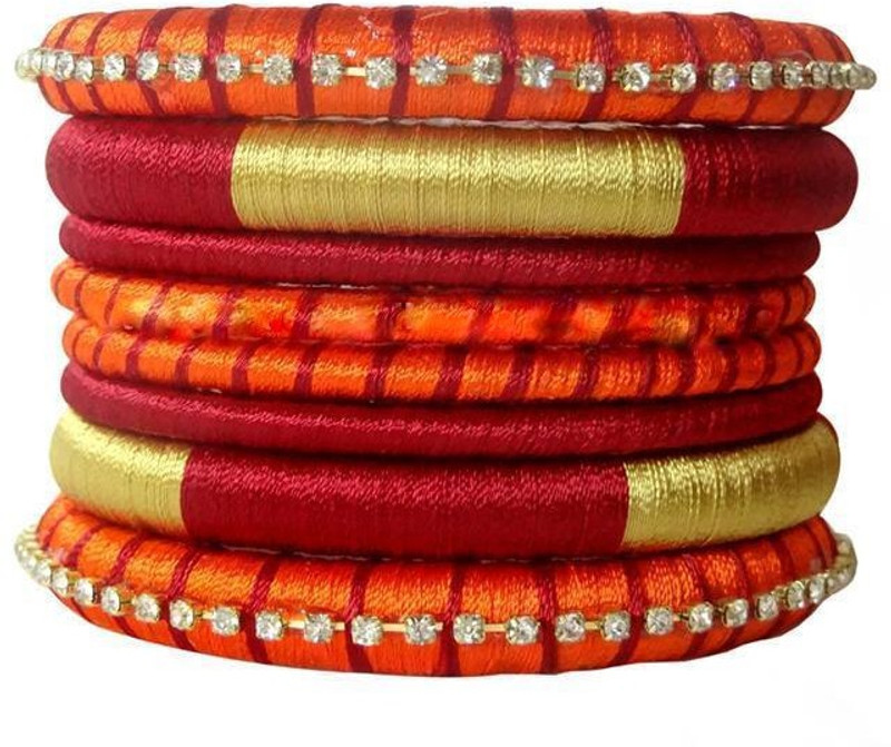Sudha Creations Silk Dori Bangle Set(Pack of 8)