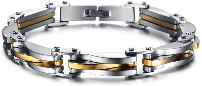 Yellow chimes stainless steel rhodium bracelet top