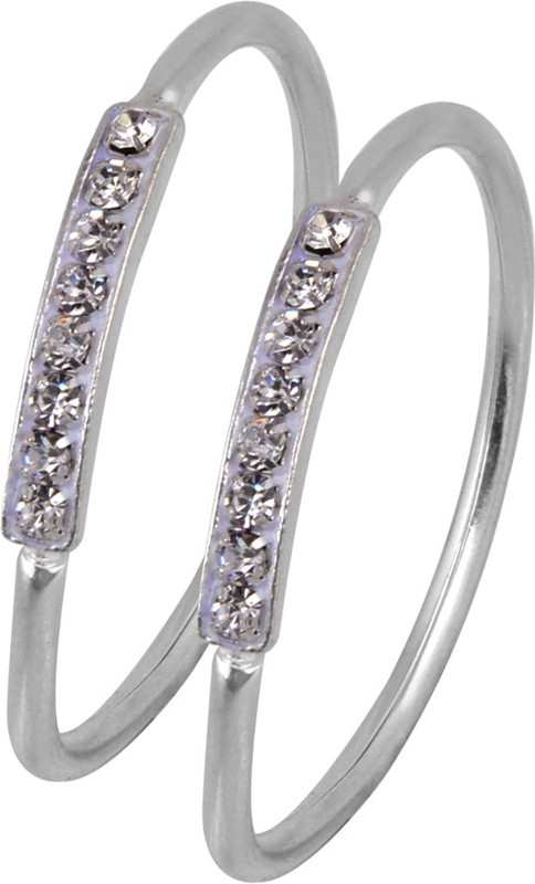 Jewel99 Silver Silver Bangle(Pack of 2)