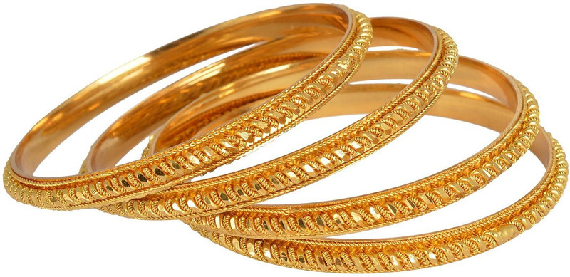 HKJ Metal Bangle Set(Pack of 4)