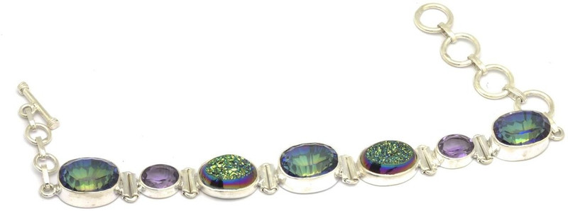 YugshaJewels Silver Amethyst, Quartz Bracelet