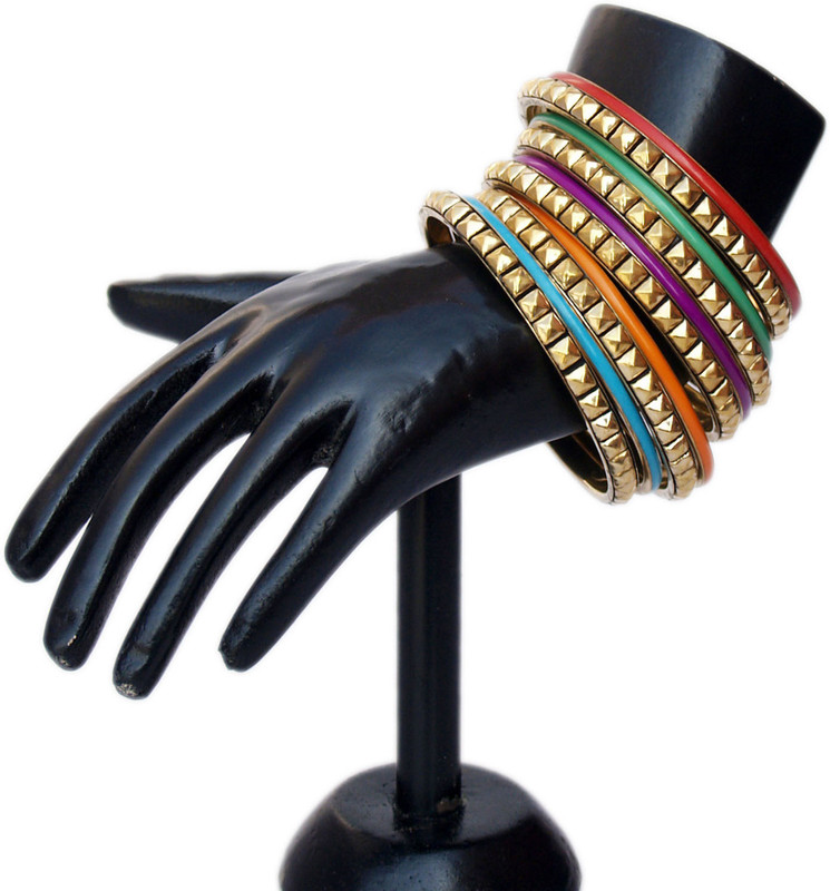 VR Designers Copper Enamel Bangle Set(Pack of 10)