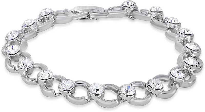 Mahi Alloy Zircon Rhodium Bracelet
