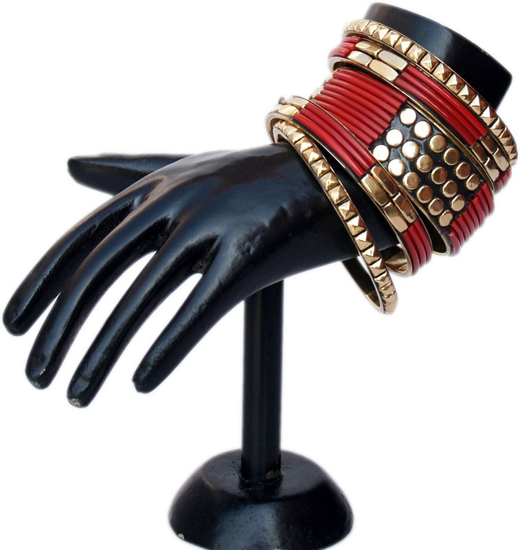 VR Designers Copper Enamel Bangle Set(Pack of 5)