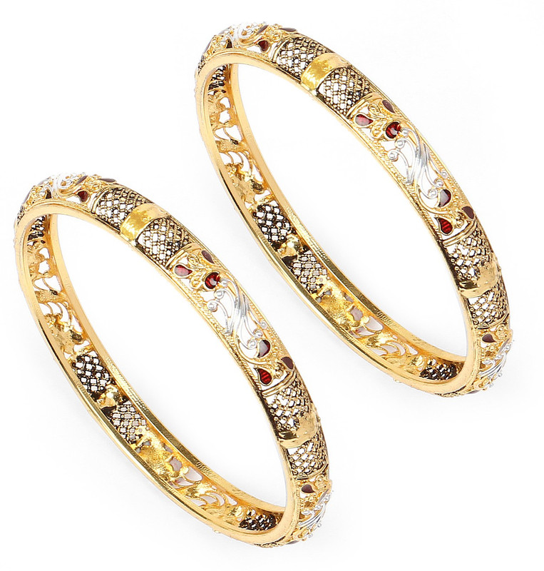 Johareez Brass Gold-plated Bangle(Pack of 2)