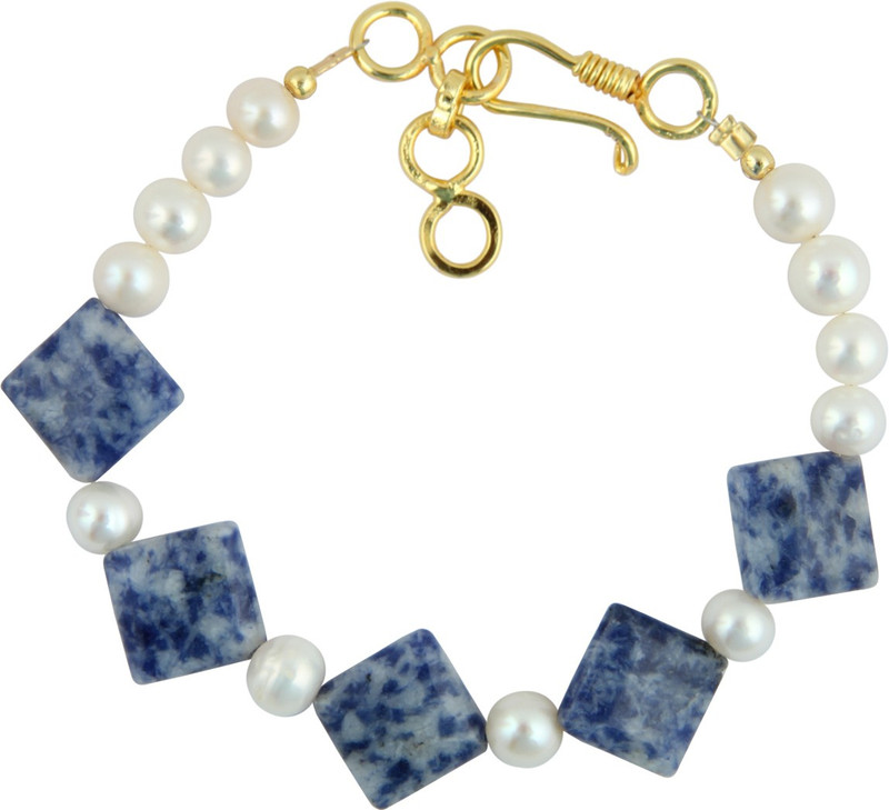 Pearlz Ocean Alloy Pearl, Crystal Gold-plated Bracelet