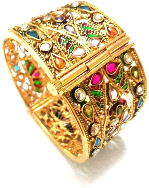 6 Lotus Brass Crystal Gold-plated Bracelet