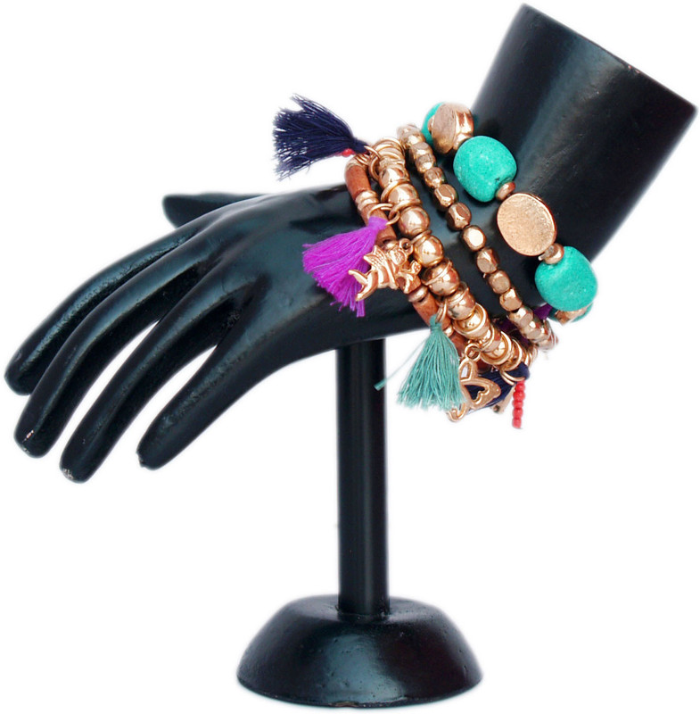 VR Designers Wood, Plastic, Metal Charm Bracelet